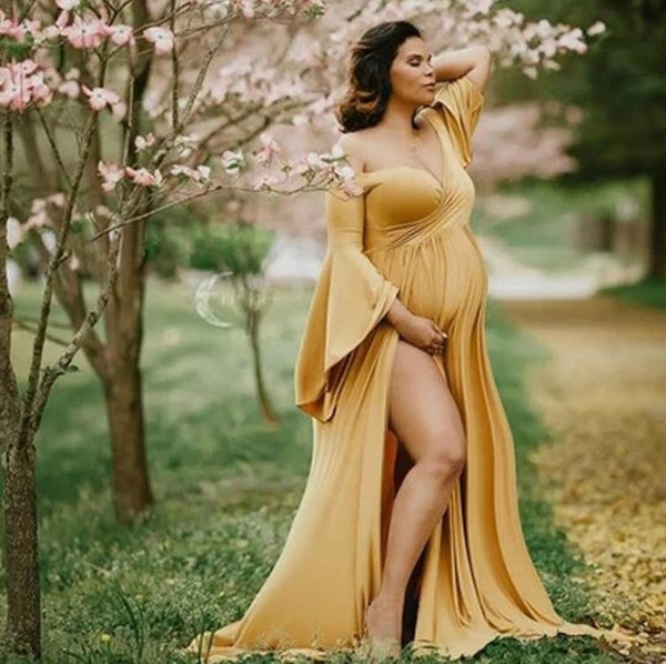Flare Sleeve Maternity Dress