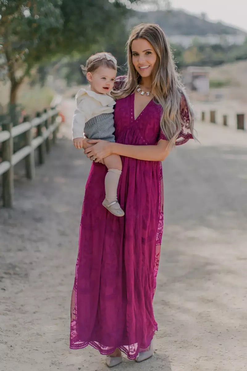 Boho Lace Maternity Dress – Lavish Glow Maternity