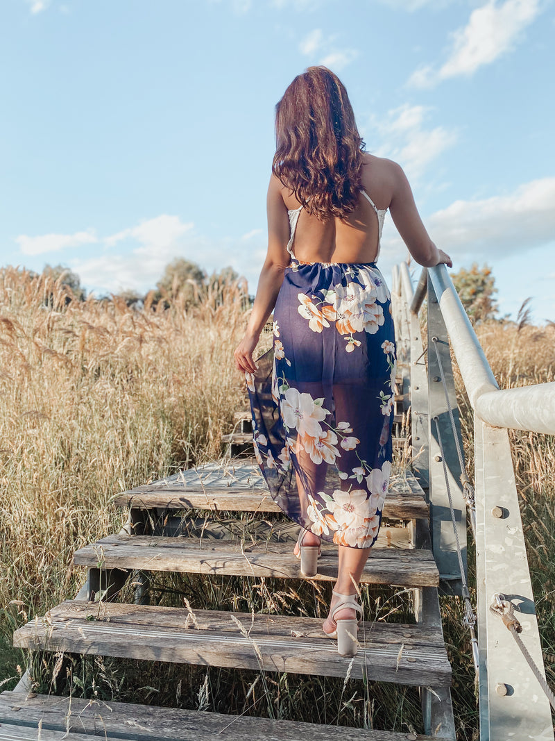 Stylish Chiffon Floral Maternity Dress