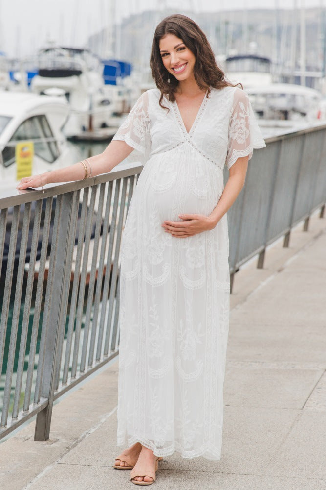 Boho Lace Maternity Dress