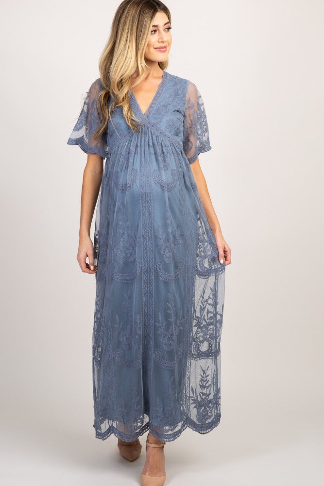 Boho Lace Maternity Dress