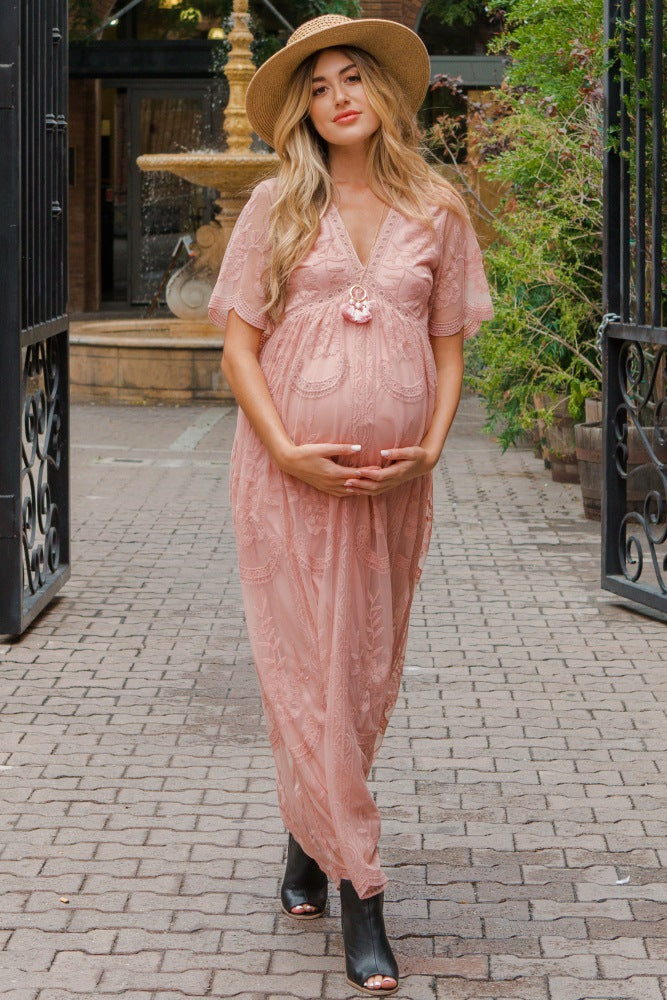 Boho Lace Maternity Dress